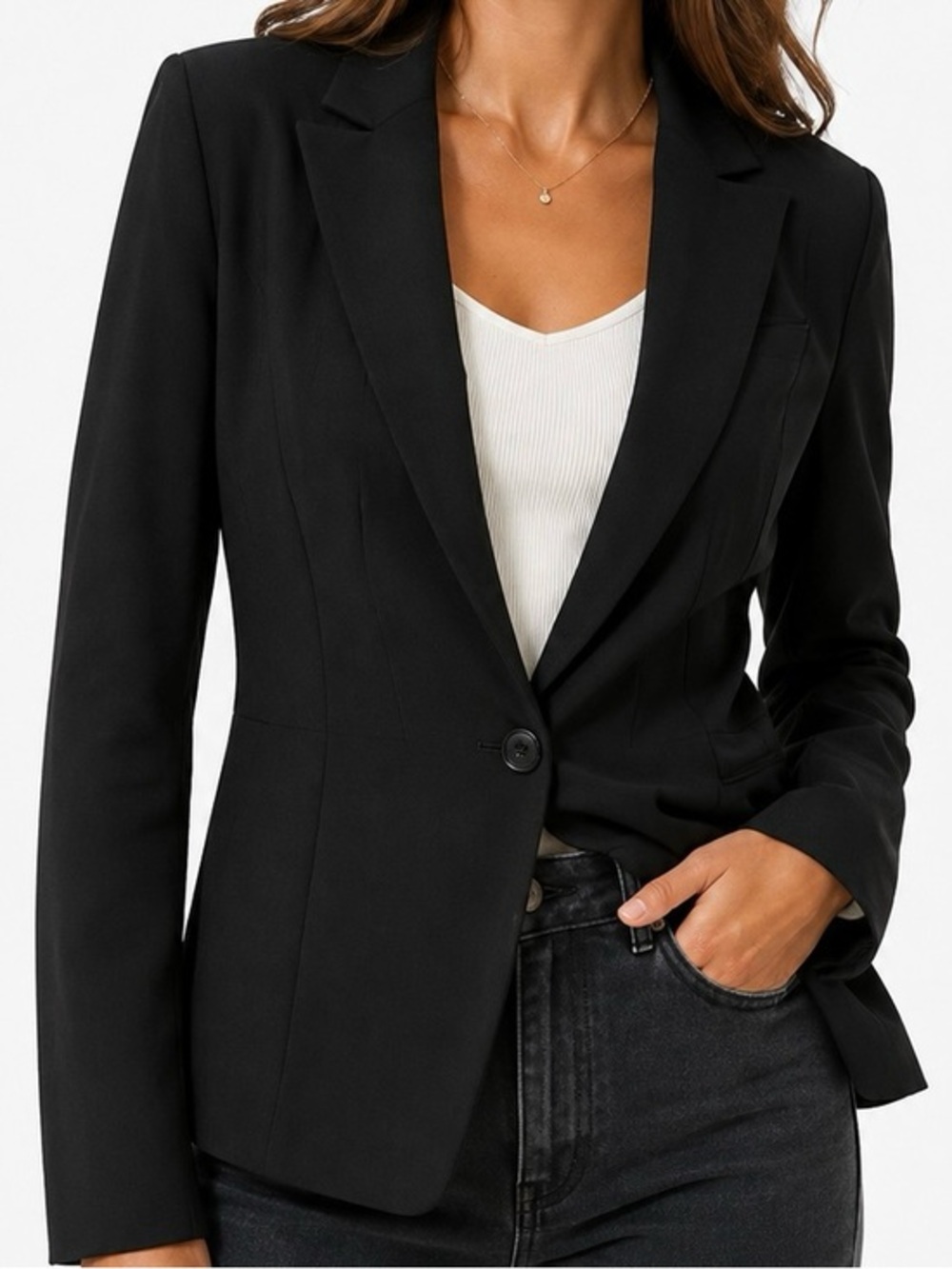 Pendleton Black Tailored Single Button Blazer Jacket Womens 16
